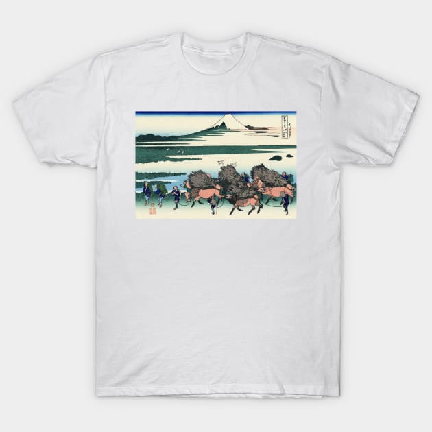 Ōno Shinden in Suruga Province - Katsushika Hokusai T-Shirt by themasters